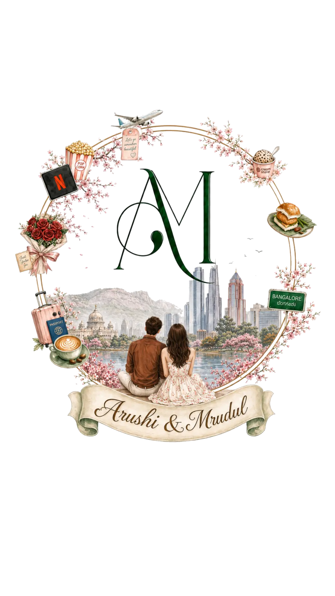 Arushi and Mrudul wedding monogram